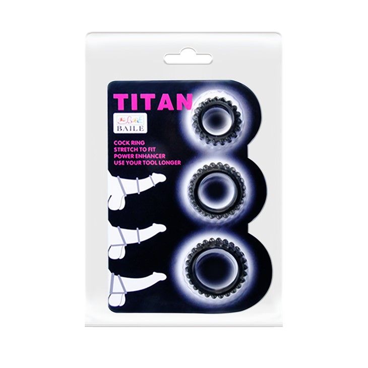 Ерекційні кільця Titan Cock Ring Set Pink — набір для посилення ерекції