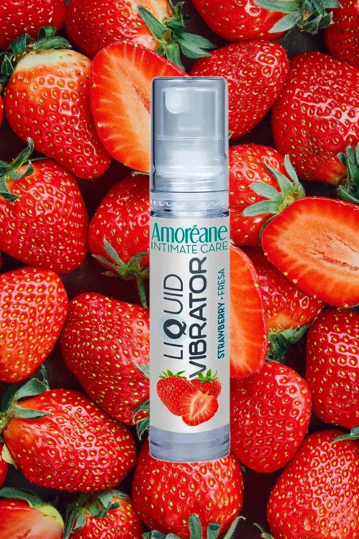 Рідкий вібратор Amoreane Vibrator Strawberry, 10 мл