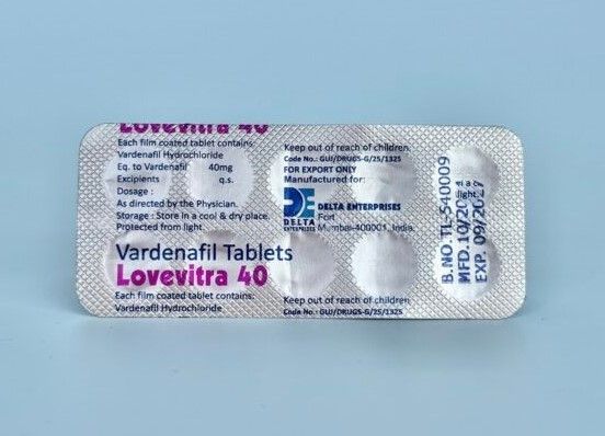 lovevitra 40 (Варденафіл 40 мг). Для міцної чоловічої ерекції в ліжку